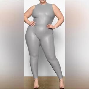 Skims faux‎ leather catsuit jumpsuit